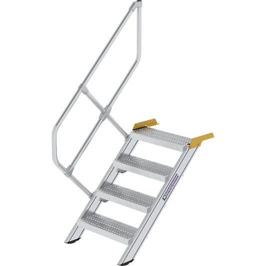 Industrial steps, perforated sheet steel steps, step width 600 mm, 4 steps.