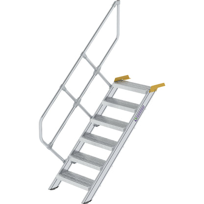 Industrial steps, perforated sheet steel steps, step width 600 mm, 6 steps.