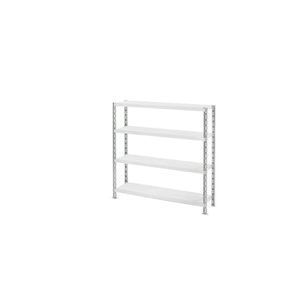 Wide span shelf unit with sheet steel shelves, depth 500 mm, standard shelf unit, HxW 1508 x 1550 mm.