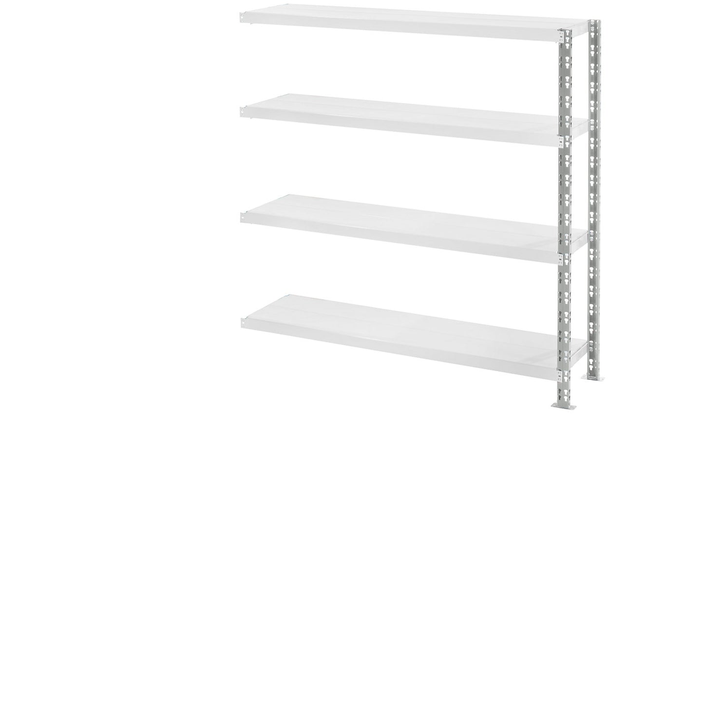 Wide span shelf unit with sheet steel shelves, depth 400 mm, extension shelf unit, HxW 1508 x 1525 mm.