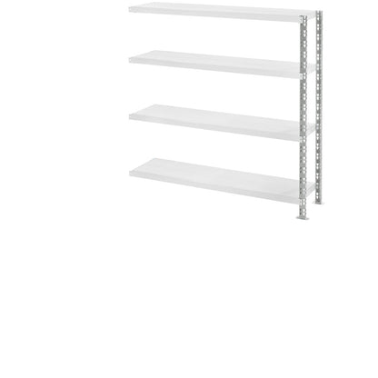 Wide span shelf unit with sheet steel shelves, depth 400 mm, extension shelf unit, HxW 1508 x 1525 mm.