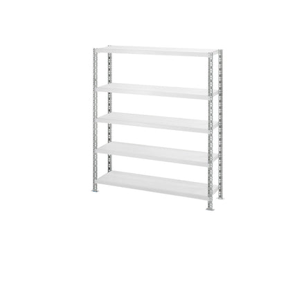 Wide span shelf unit with sheet steel shelves, depth 500 mm, standard shelf unit, HxW 1820 x 1550 mm.