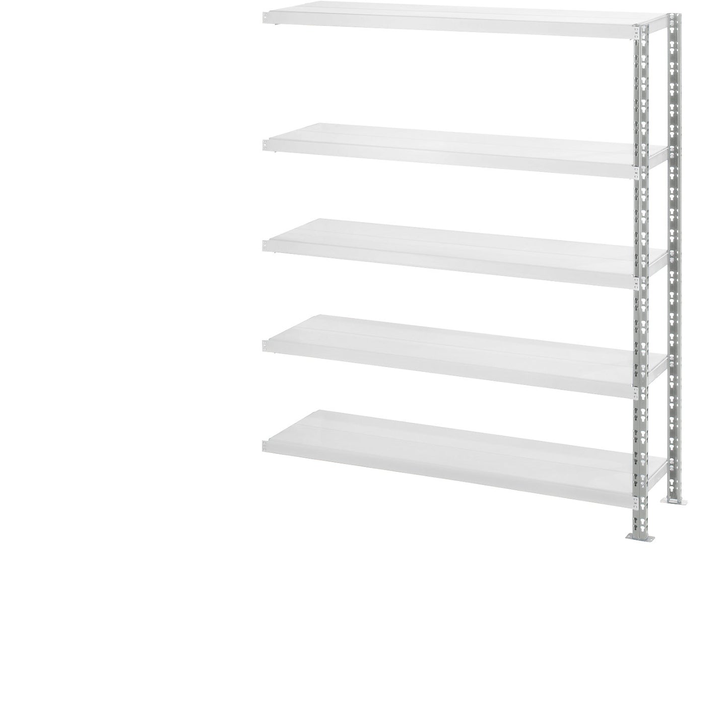 Wide span shelf unit with sheet steel shelves, depth 400 mm, extension shelf unit, HxW 1820 x 1525 mm.