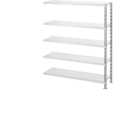 Wide span shelf unit with sheet steel shelves, depth 400 mm, extension shelf unit, HxW 1820 x 1525 mm.