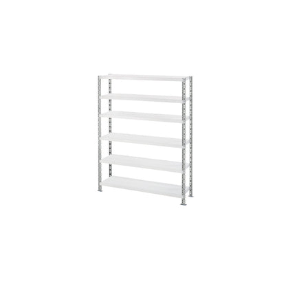 Wide span shelf unit with sheet steel shelves, depth 500 mm, standard shelf unit, HxW 1976 x 1550 mm.