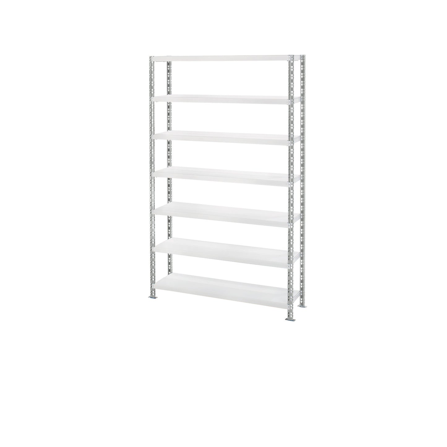 Wide span shelf unit with sheet steel shelves, depth 400 mm, standard shelf unit, HxW 2522 x 1550 mm.