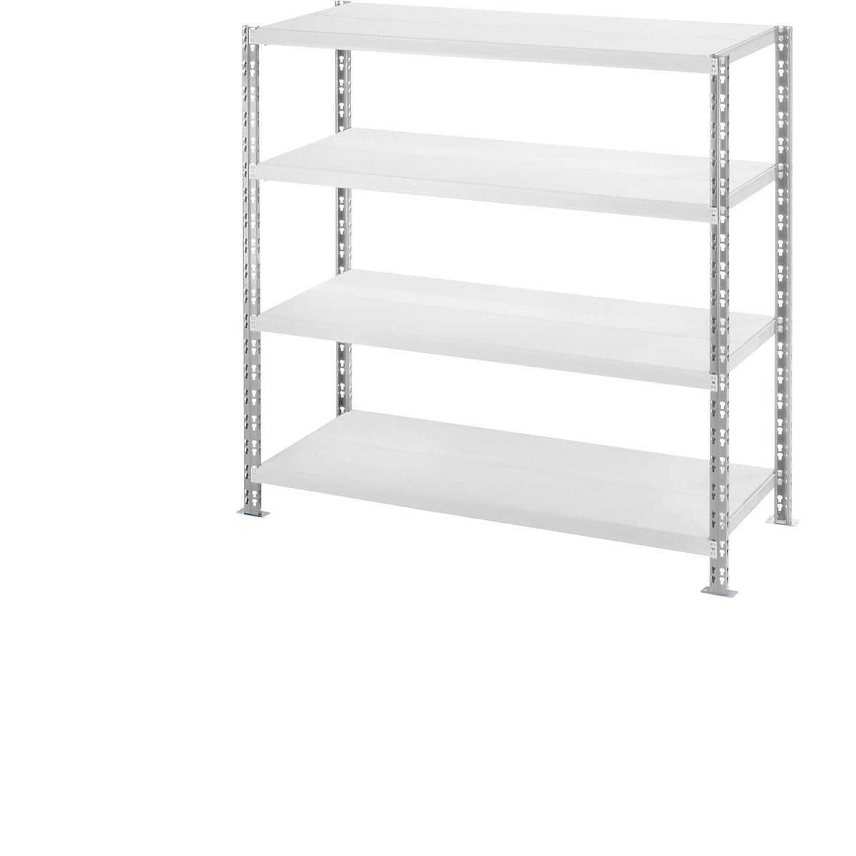 Wide span shelf unit with sheet steel shelves, depth 600 mm, standard shelf unit, HxW 1508 x 1550 mm.
