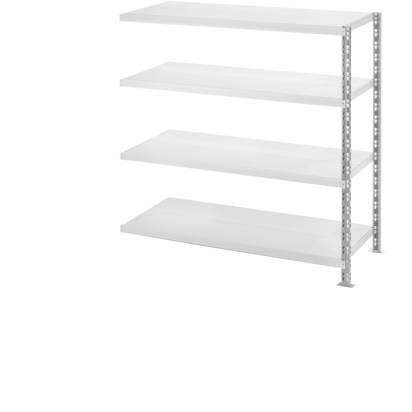 Wide span shelf unit with sheet steel shelves, depth 700 mm, extension shelf unit, HxW 1508 x 1525 mm.