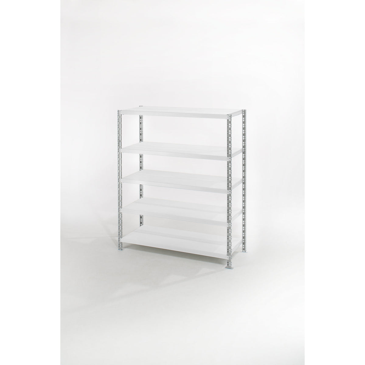 Wide span shelf unit with sheet steel shelves, depth 700 mm, standard shelf unit, HxW 1820 x 1550 mm.