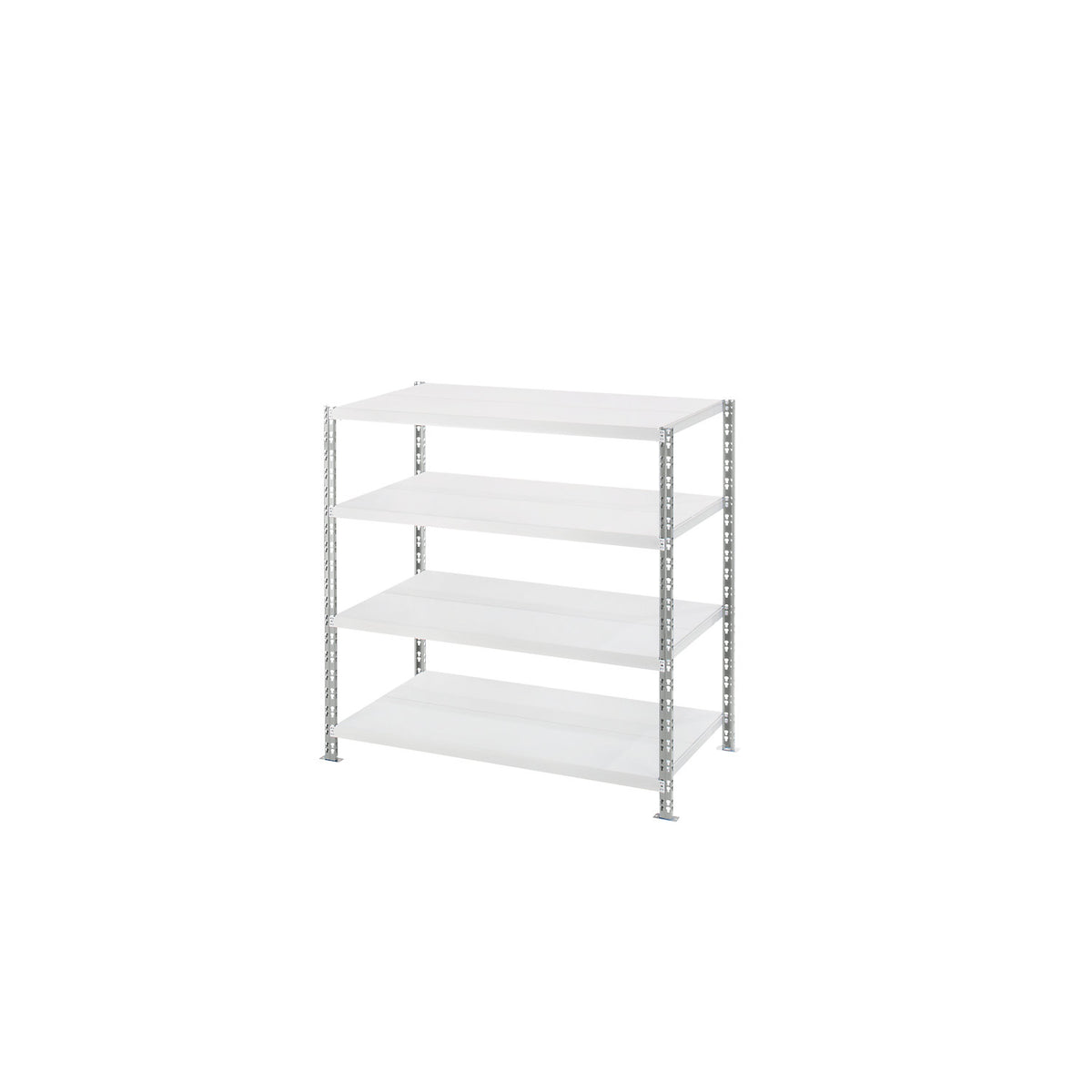 Wide span shelf unit with sheet steel shelves, depth 800 mm, standard shelf unit, HxW 1508 x 1550 mm.