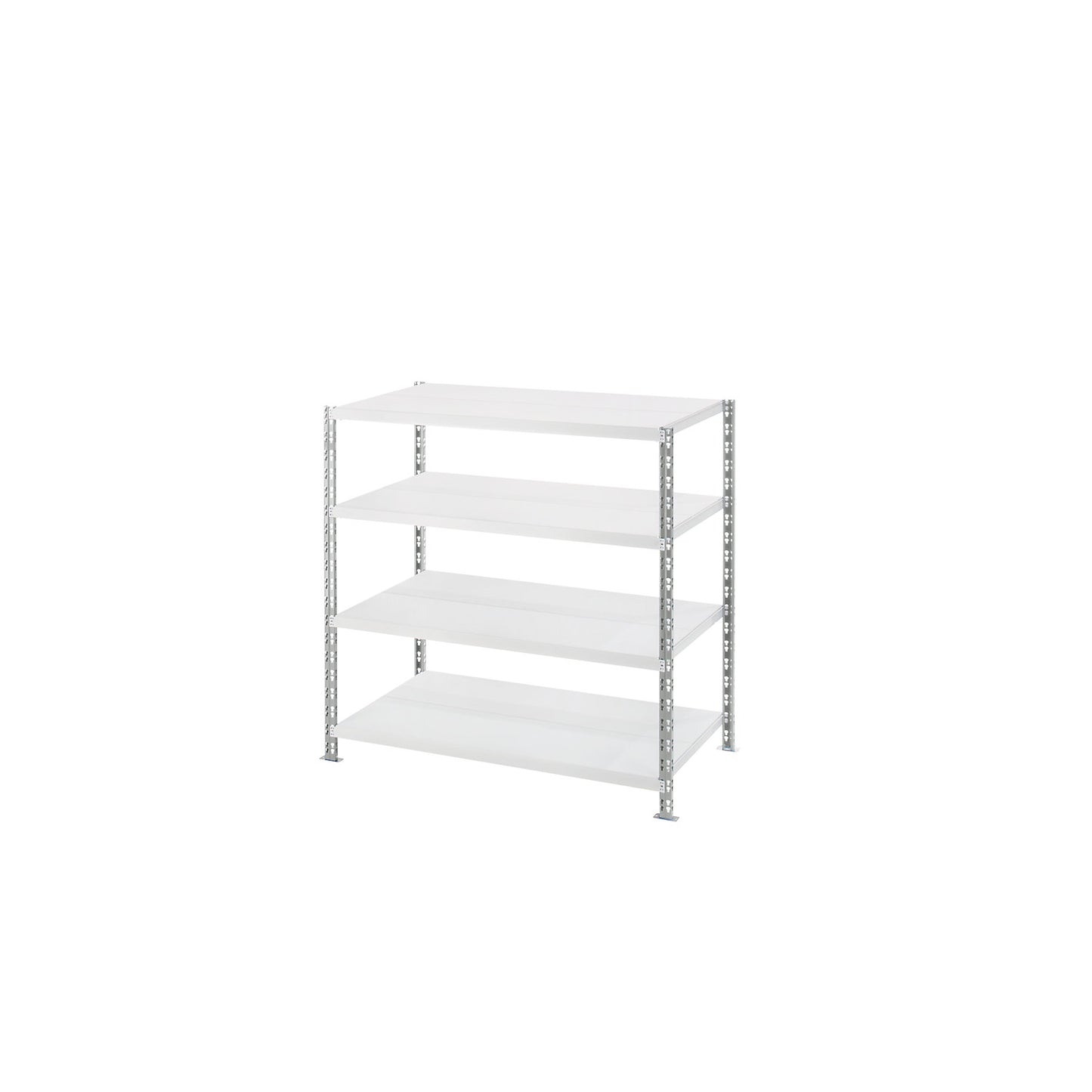 Wide span shelf unit with sheet steel shelves, depth 800 mm, standard shelf unit, HxW 1508 x 1550 mm.