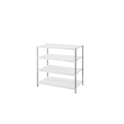 Wide span shelf unit with sheet steel shelves, depth 800 mm, standard shelf unit, HxW 1508 x 1550 mm.