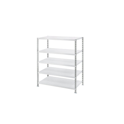 Wide span shelf unit with sheet steel shelves, depth 800 mm, standard shelf unit, HxW 1820 x 1550 mm.
