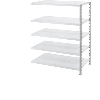 Wide span shelf unit with sheet steel shelves, depth 800 mm, extension shelf unit, HxW 1820 x 1525 mm.