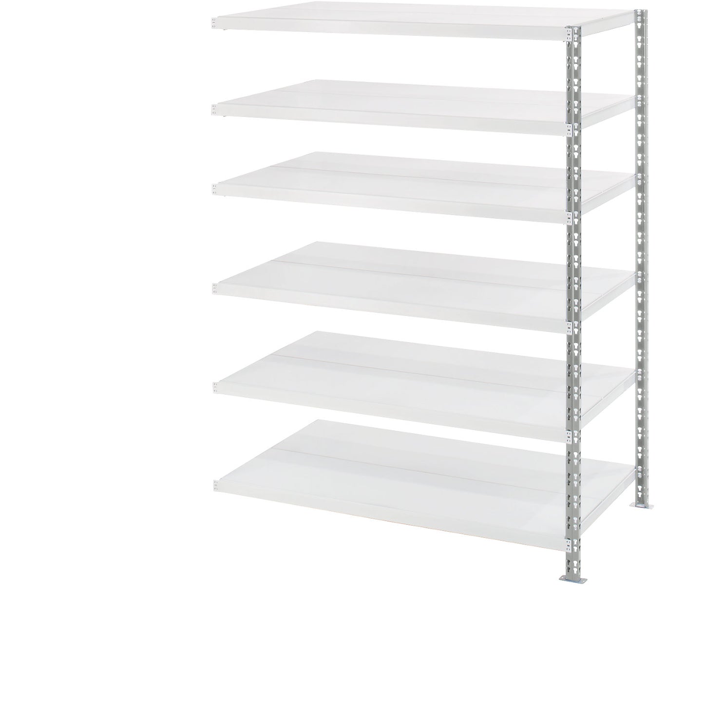 Wide span shelf unit with sheet steel shelves, depth 800 mm, extension shelf unit, HxW 1976 x 1525 mm.