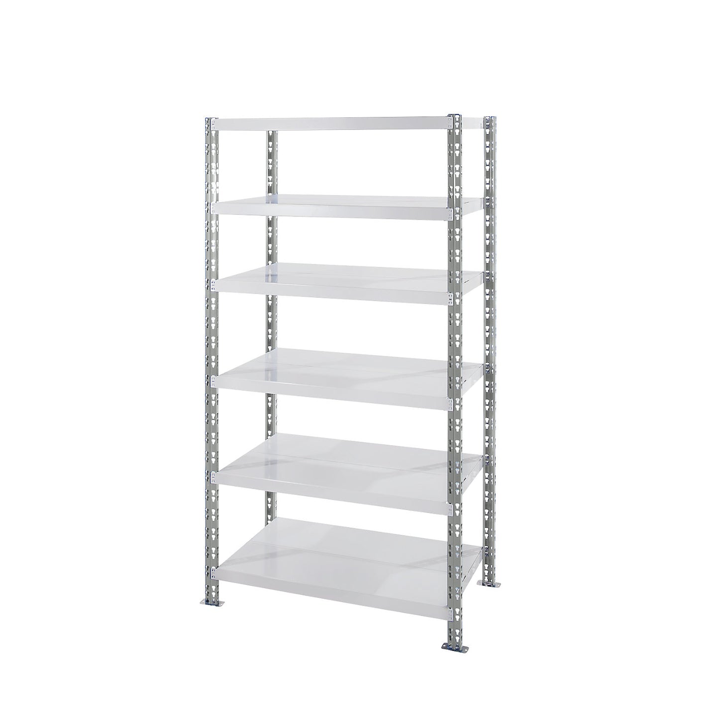Universal boltless shelving unit, sheet steel shelves, HxWxD 1976 x 1050 x 500 mm, standard shelf unit.