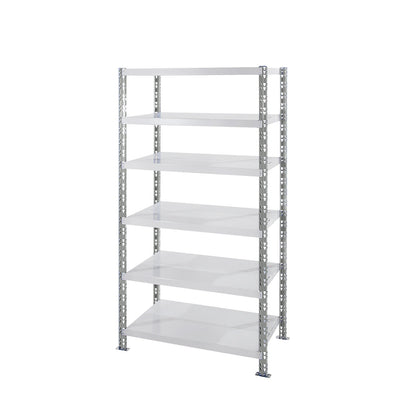 Universal boltless shelving unit, sheet steel shelves, HxWxD 1976 x 1050 x 500 mm, standard shelf unit.