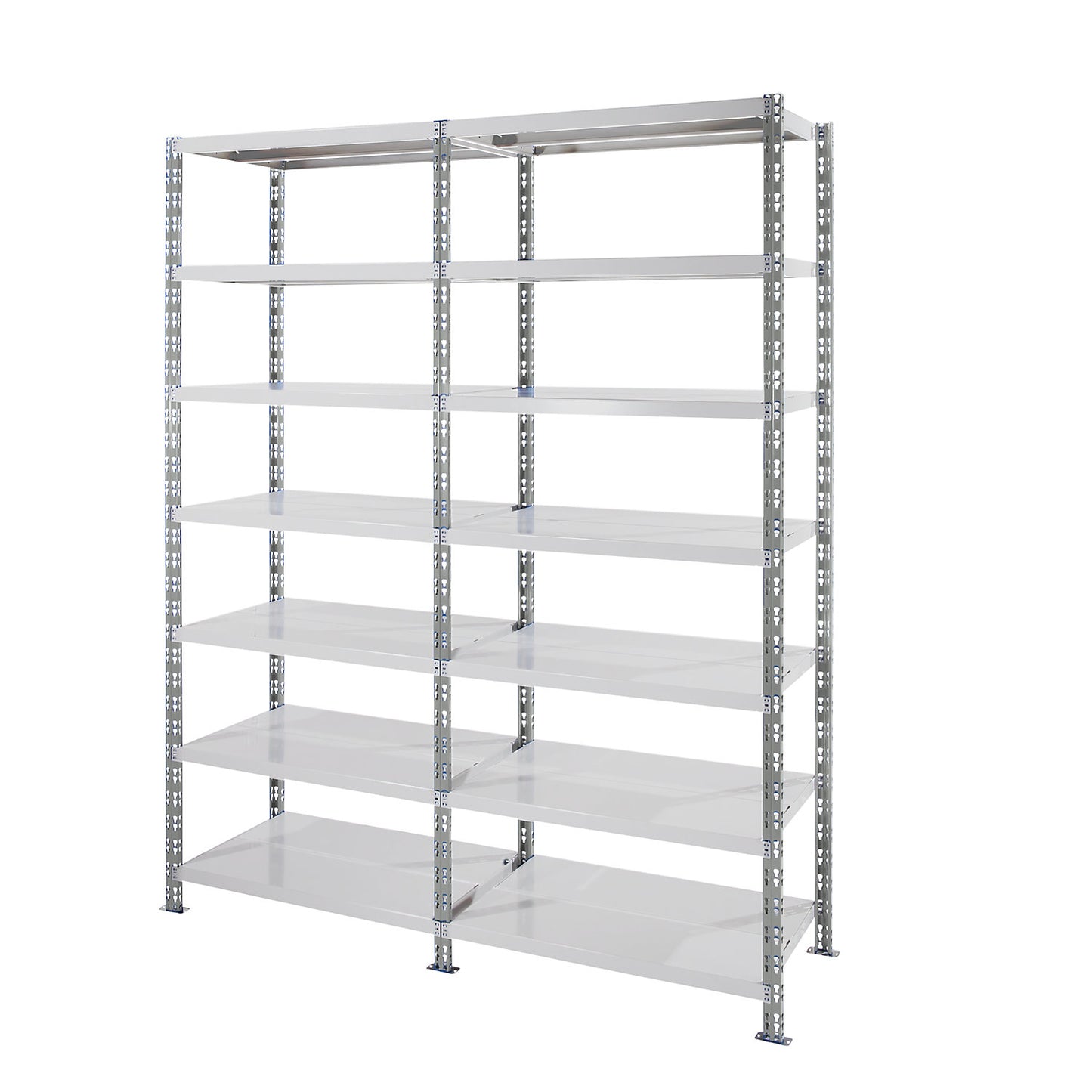 Universal boltless shelving unit, sheet steel shelves, HxWxD 2522 x 1025 x 600 mm, extension shelf unit.