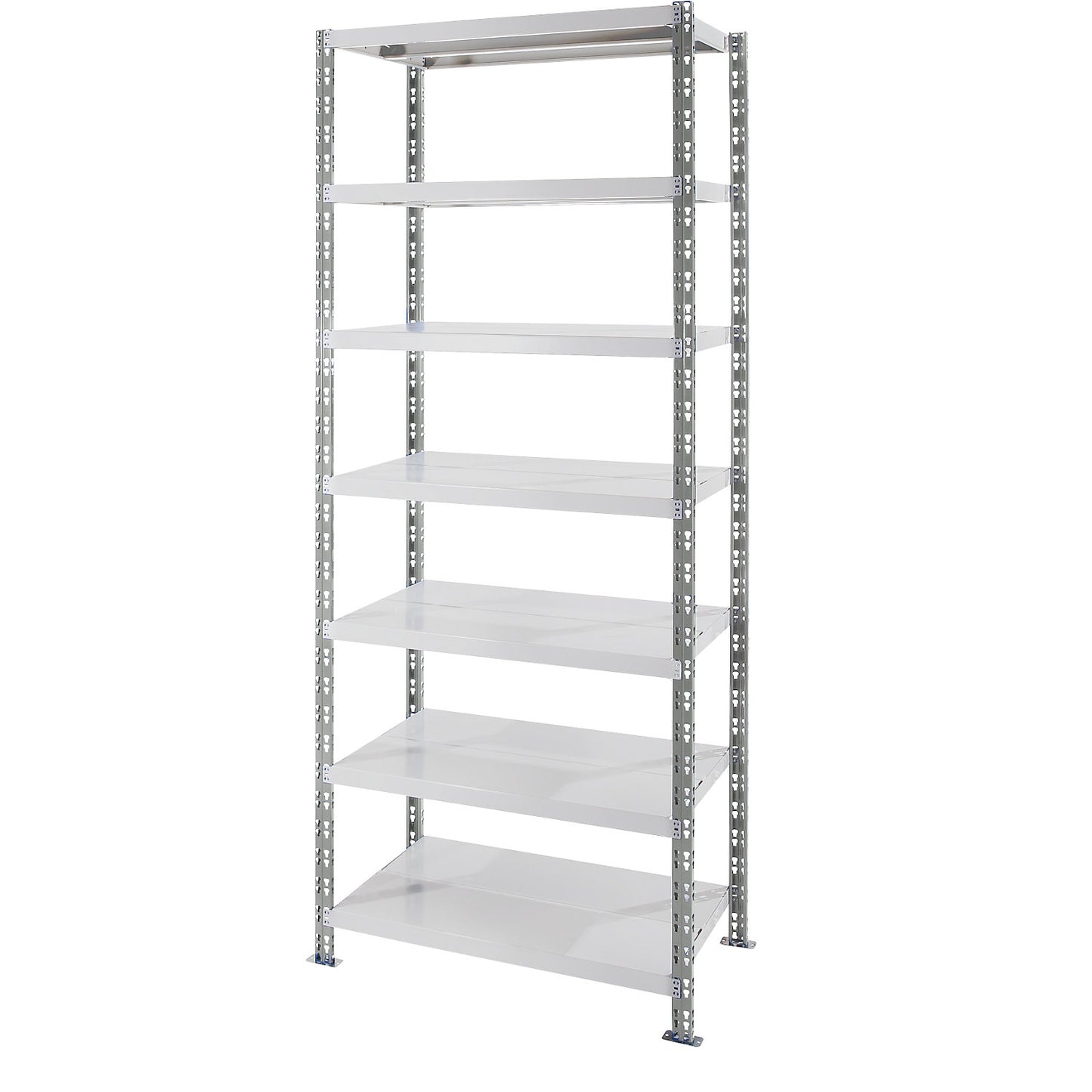 Universal boltless shelving unit, sheet steel shelves, HxWxD 2522 x 1050 x 500 mm, standard shelf unit.