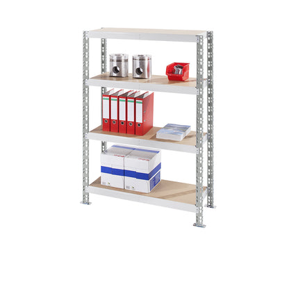 Universal boltless shelving unit, chipboard shelves, HxWxD 1508 x 1050 x 400 mm, standard shelf unit.