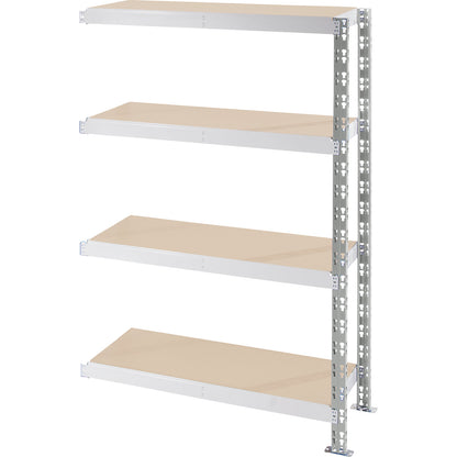 Universal boltless shelving unit, chipboard shelves, HxWxD 1508 x 1025 x 600 mm, extension shelf unit.