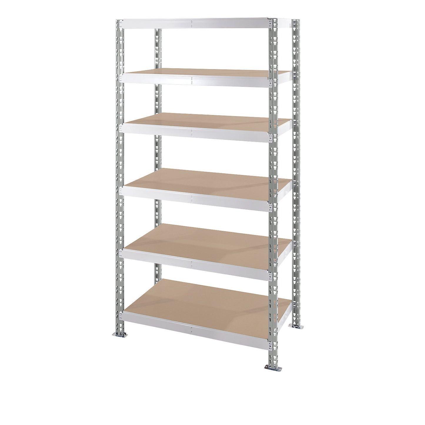 Universal boltless shelving unit, chipboard shelves, HxWxD 1976 x 1050 x 600 mm, standard shelf unit.