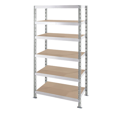 Universal boltless shelving unit, chipboard shelves, HxWxD 1976 x 1050 x 600 mm, standard shelf unit.
