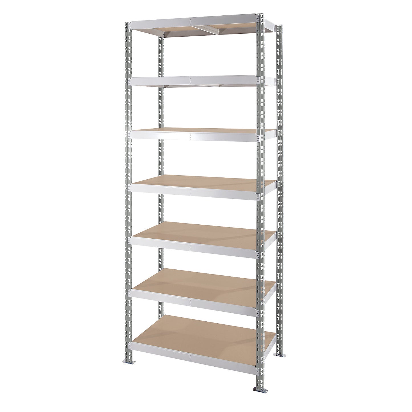 Universal boltless shelving unit, chipboard shelves, HxWxD 2522 x 1050 x 500 mm, standard shelf unit.