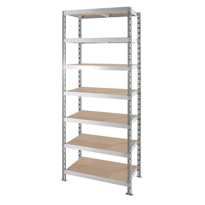 Universal boltless shelving unit, chipboard shelves, HxWxD 2522 x 1050 x 500 mm, standard shelf unit.
