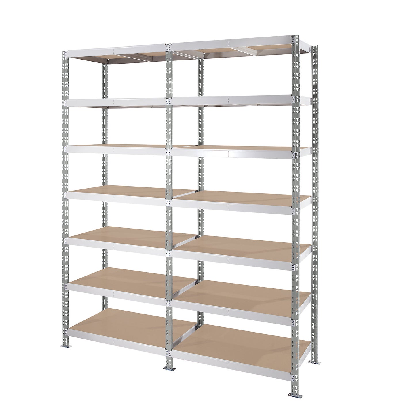 Universal boltless shelving unit, chipboard shelves, HxWxD 2522 x 1050 x 400 mm, standard shelf unit.