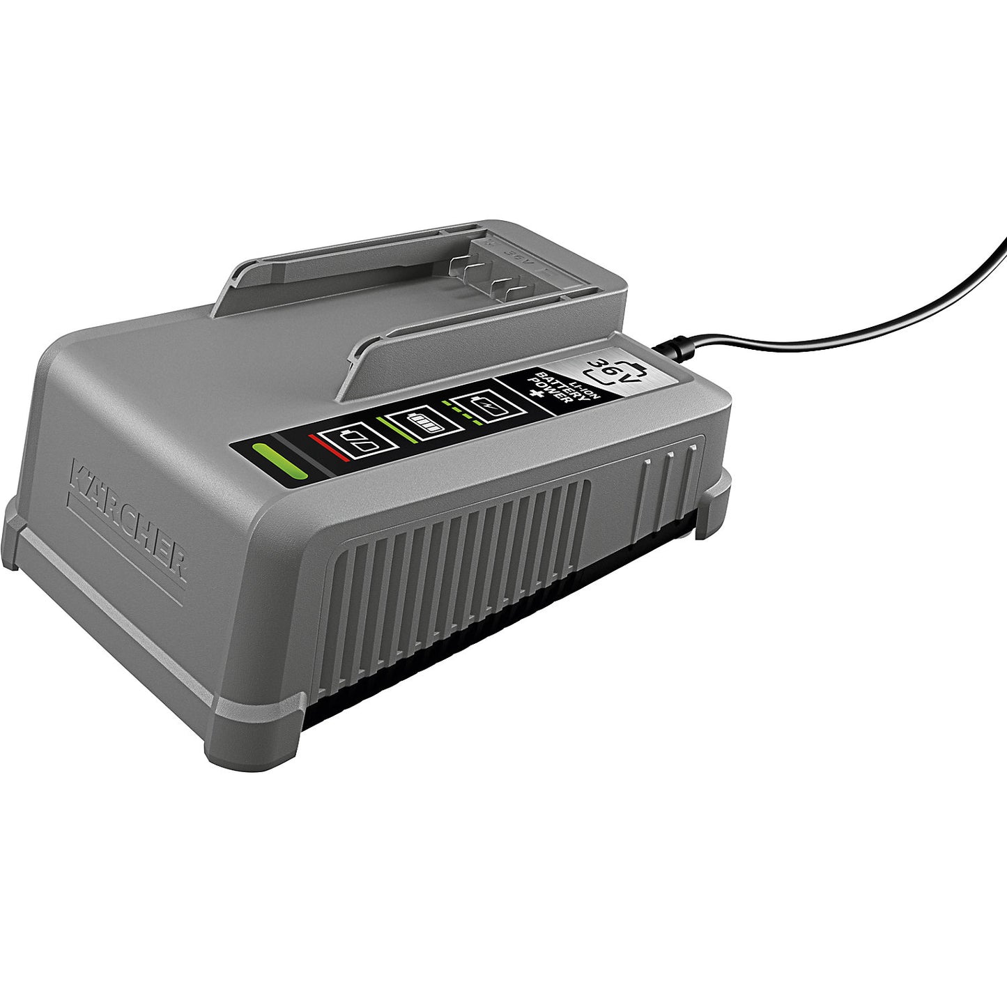 Rapid charger, for 36 V rechargeable battery, with wall bracket.