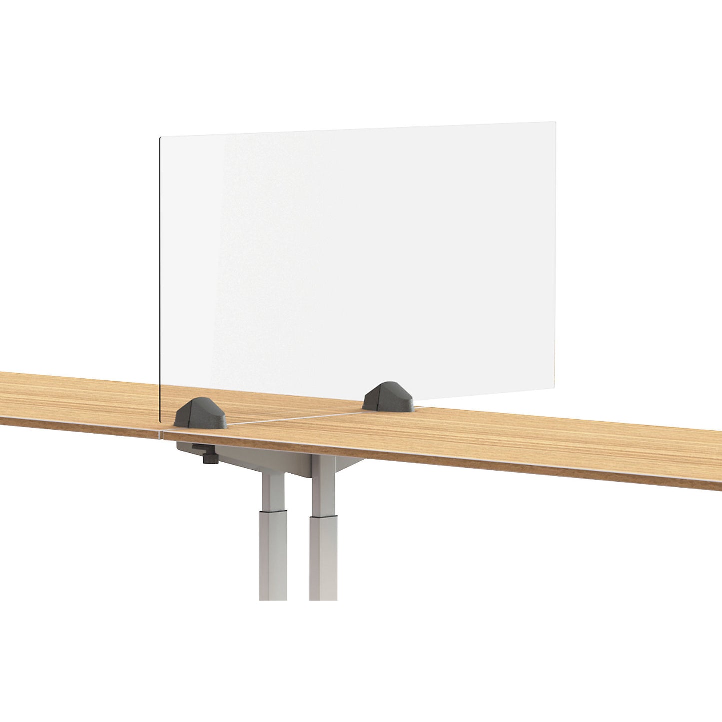 Desk partition for a double workplace, acrylic glass and polystyrene, transparent, width 1200 mm.
