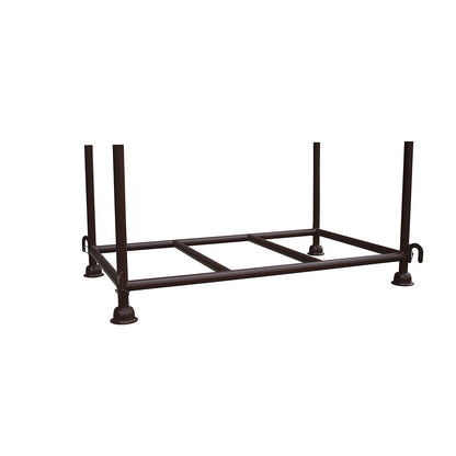 Stacking frame, LxWxH 900 x 700 x 910 mm, with 1 cross tube, chocolate brown.
