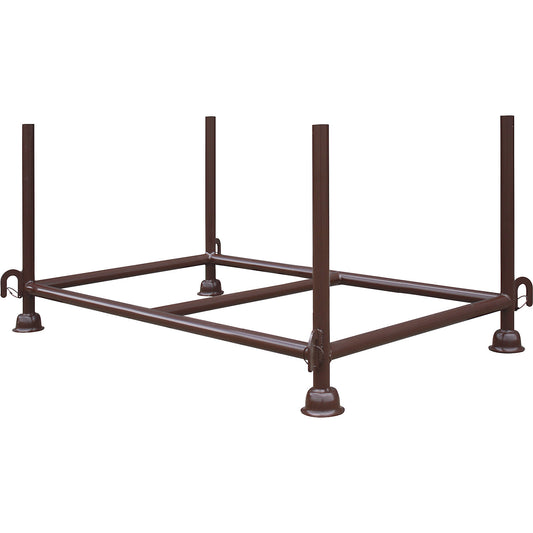 Stacking frame, LxWxH 900 x 700 x 910 mm, with 1 cross tube, chocolate brown.