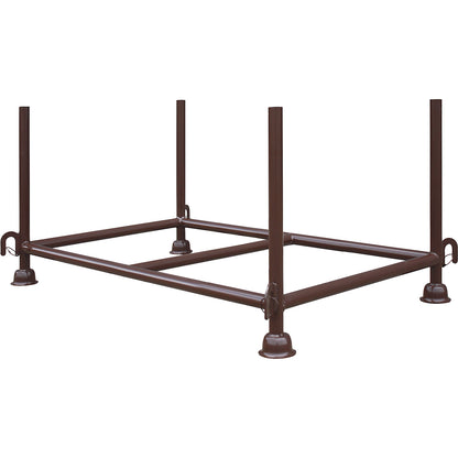 Stacking frame, LxWxH 900 x 700 x 910 mm, with 1 cross tube, chocolate brown.