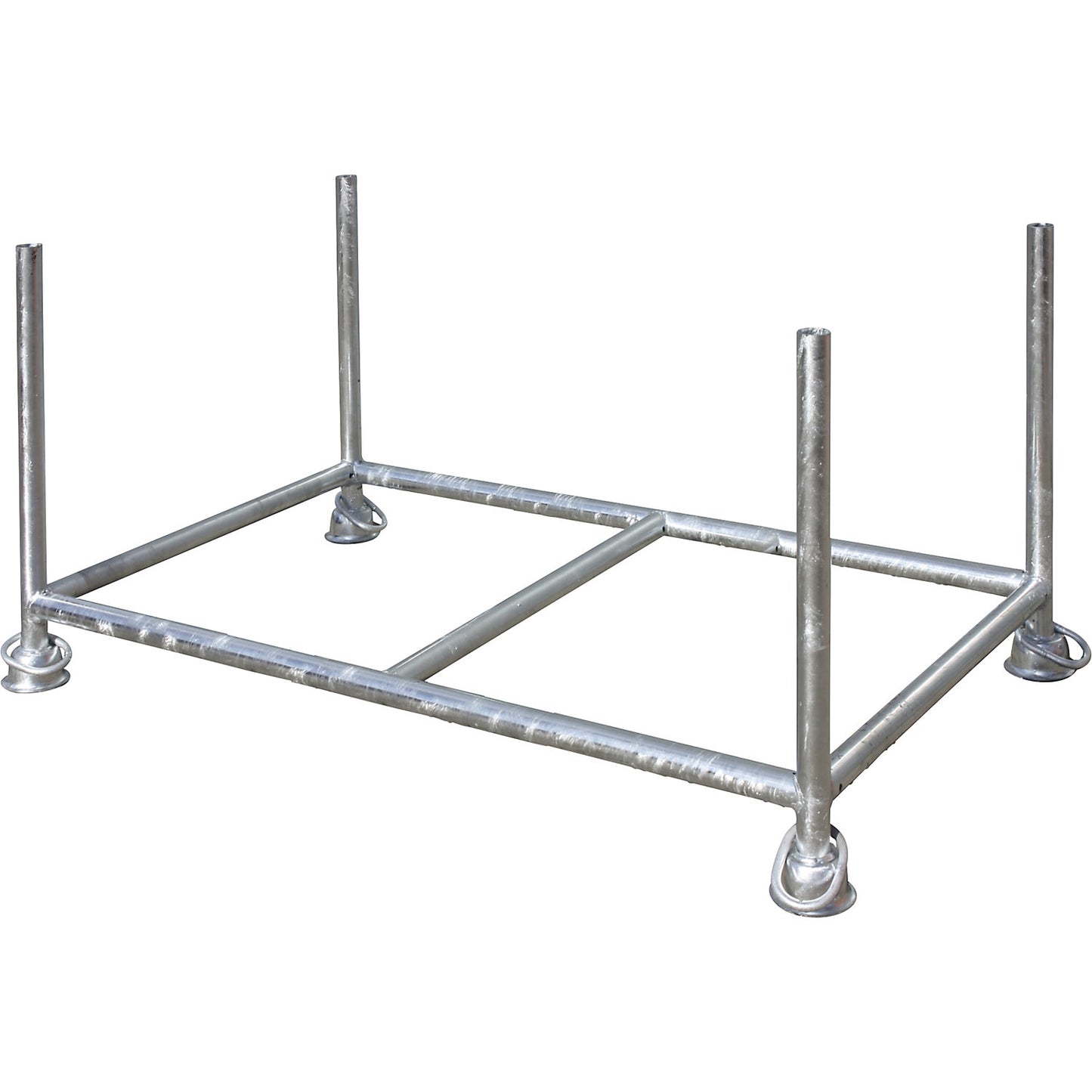 Stacking frame, LxWxH 1480 x 920 x 980 mm, with 2 cross tubes, zinc plated.
