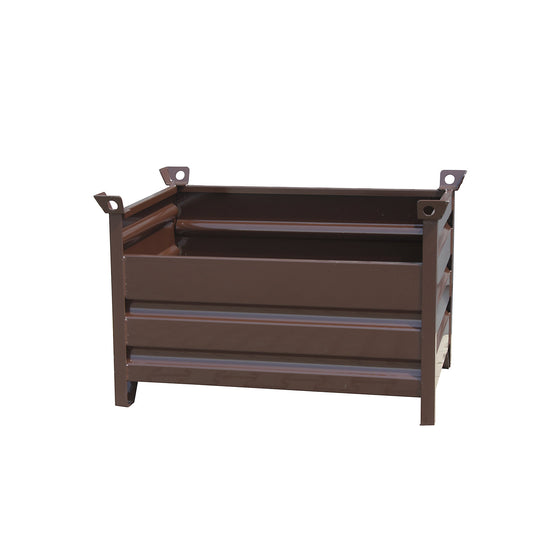 Solid panel box pallet, LxWxH 1500 x 1000 x 750 mm, chocolate brown.