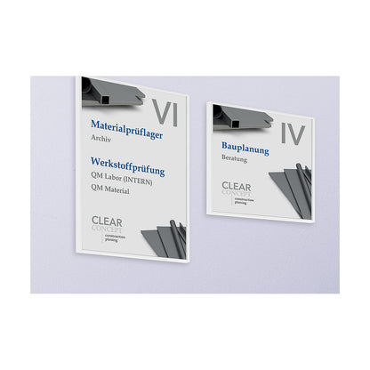 Door sign, single hole model, HxW 150.5 x 150.5 mm, traffic white.