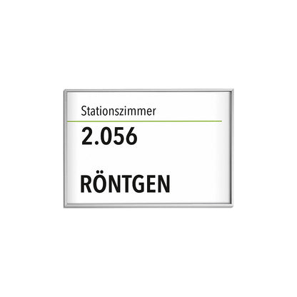 Door sign, DIN A6 landscape, HxW 150.5 x 212.5 mm, traffic white.