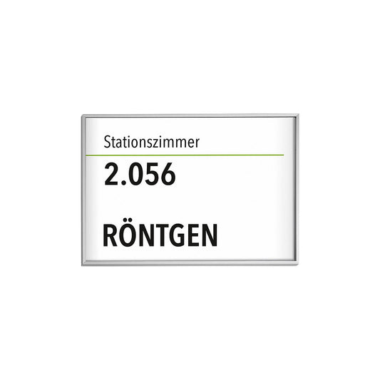 Door sign, DIN A6 landscape, HxW 150.5 x 212.5 mm, traffic white.