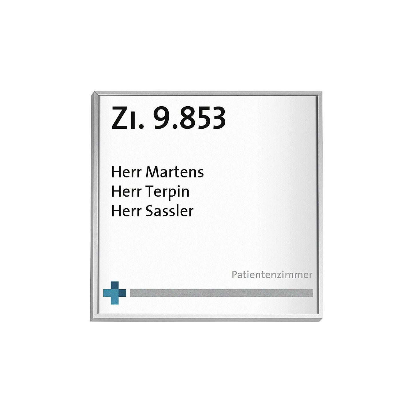 Door sign, single hole model, HxW 150.5 x 150.5 mm, traffic white.