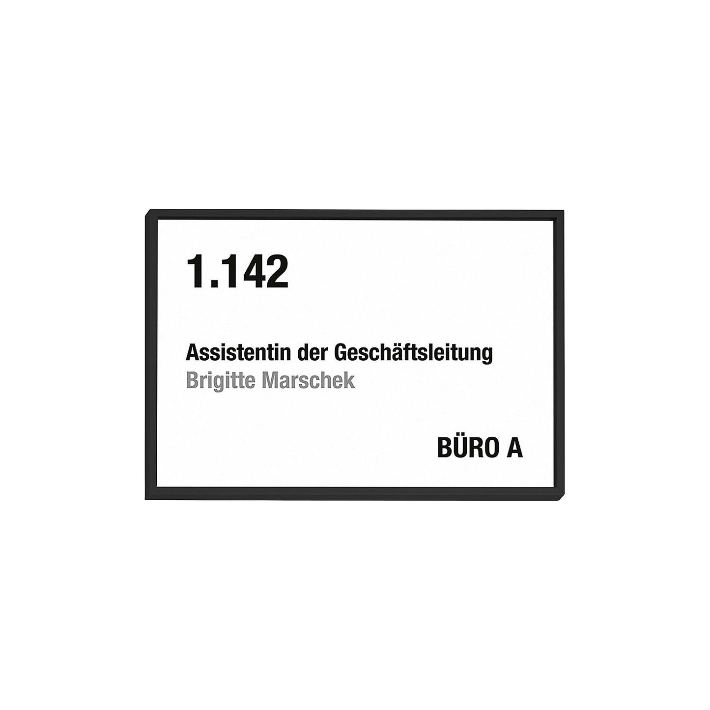MADRID Black Line™ door sign, A5 landscape, WxH 212.5 x 150.5 mm, black.