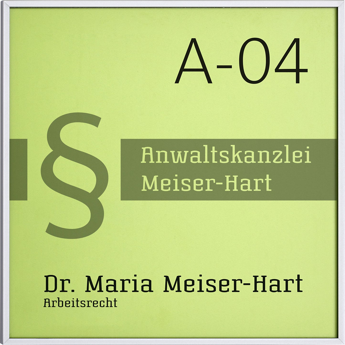 MADRID Silver Line™ door sign, HxW 150.5 x 150.5 mm, self-adhesive, silver.