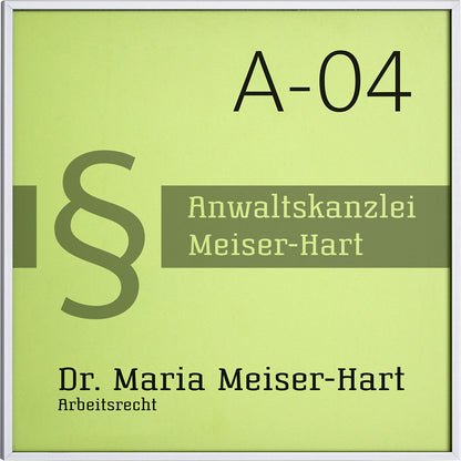 MADRID Silver Line™ door sign, HxW 150.5 x 150.5 mm, self-adhesive, silver.