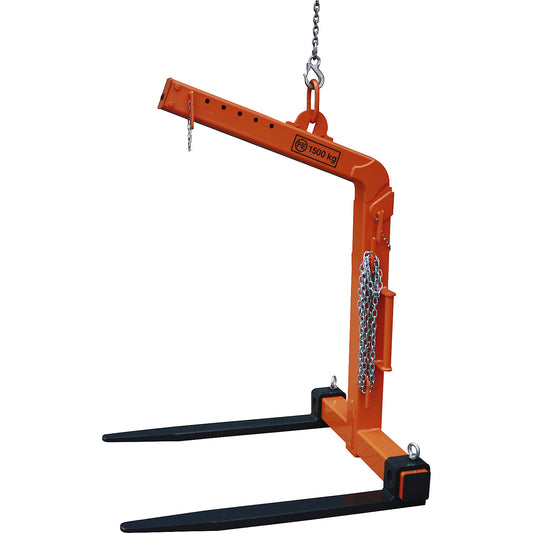 Balanced crane fork, automatic, effective height 1150 - 1750 mm, standard, max. load 1500 kg.