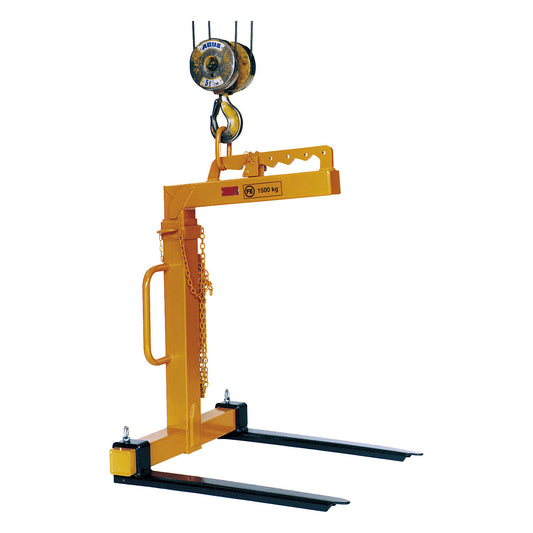 Balanced crane fork, manual, effective height 1150 - 1750 mm, light duty version, max. load 1000 kg.