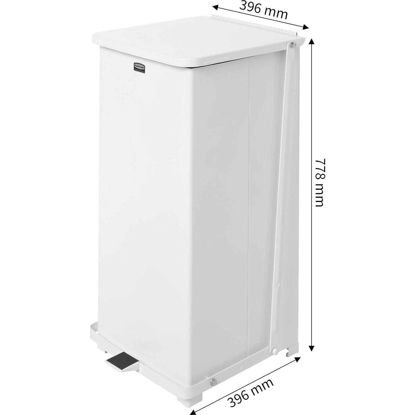 Defenders® pedal bin, capacity 49 l, white.