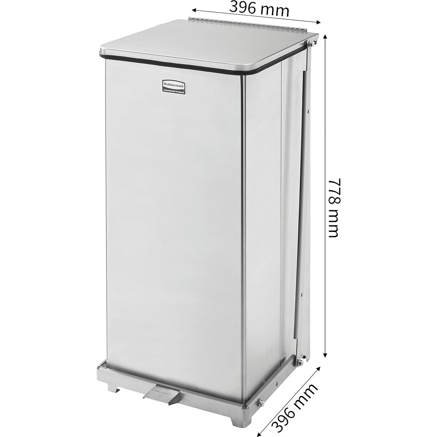 Defenders® pedal bin, capacity 49 l, stainless steel.
