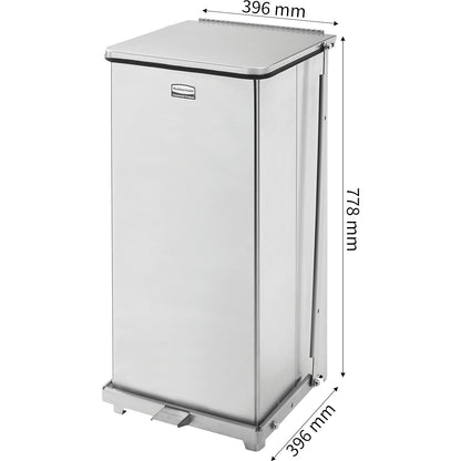 Defenders® pedal bin, capacity 49 l, stainless steel.