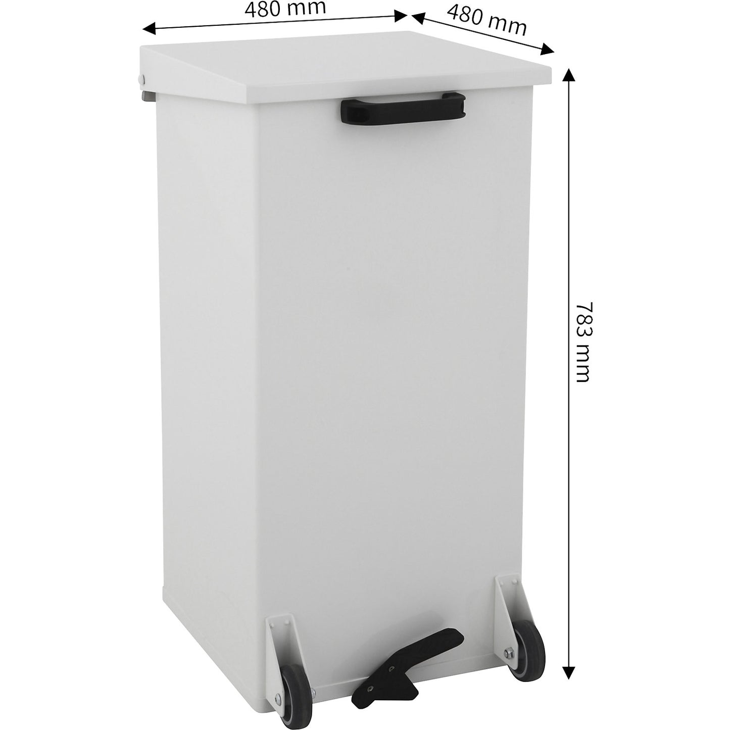 Defenders® pedal bin, capacity 95 l, white.